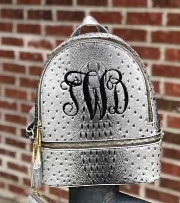 Dark Grey Backpack Purse with Matching Wallet image 2