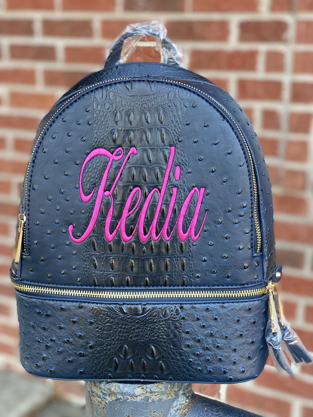 Blue Backpack Purse with Matching Wallet image 0